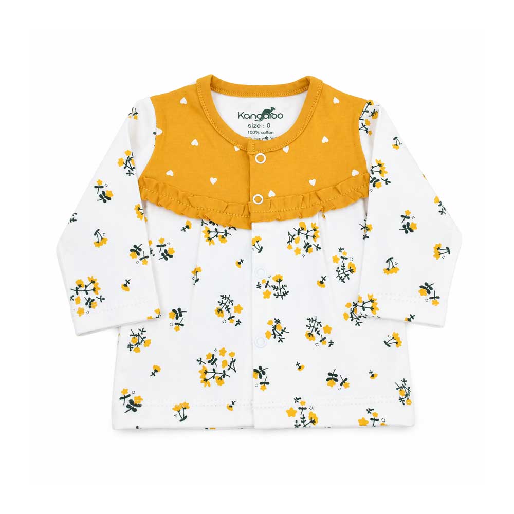 4-piece set for baby girls, orange and white, floral design ست 4 تیکه دخترانه نوزادی نارنجی سفید طرح گل