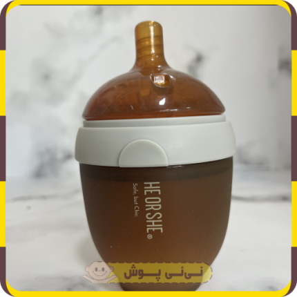 شیشه شیر تمام سیلیکون sheorhe حجم 160 میلی لیتر درپوش دار
