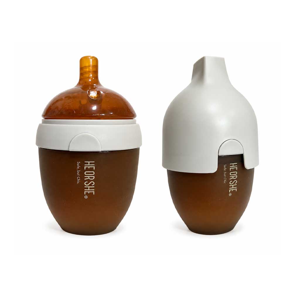 Sheorhe all-silicone milk bottle, 160 ml, with lid شیشه شیر تمام سیلیکون sheorhe حجم 160 میلی لیتر درپوش دار