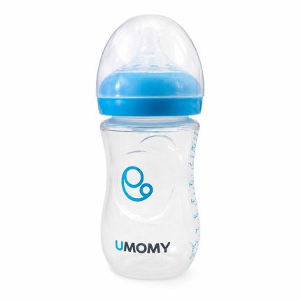 شیشه شیر پلی پروپیلن دهانه عریض 260 میلی مثبت 12 ماه برند UMOMY