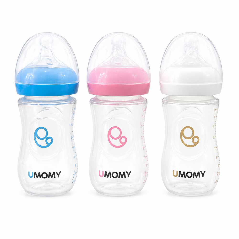 UMOMY brand polypropylene wide mouth milk bottle 260 ml positive 12 months (6) شیشه شیر پلی پروپیلن دهانه عریض 260 میلی مثبت 12 ماه برند UMOMY