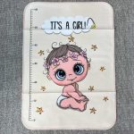 زیرانداز تعویض نوزاد جنس مخمل و ضدآب طرح Girl