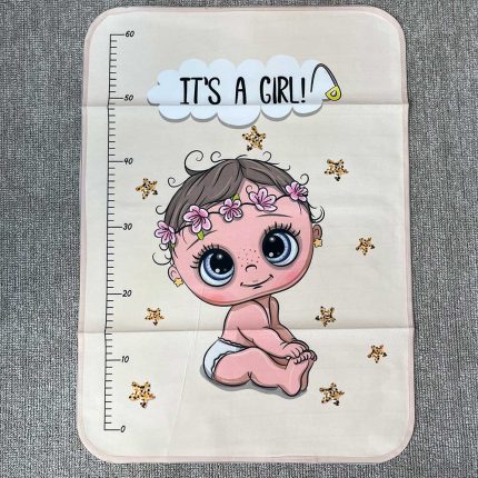 زیرانداز تعویض نوزاد جنس مخمل و ضدآب طرح Girl